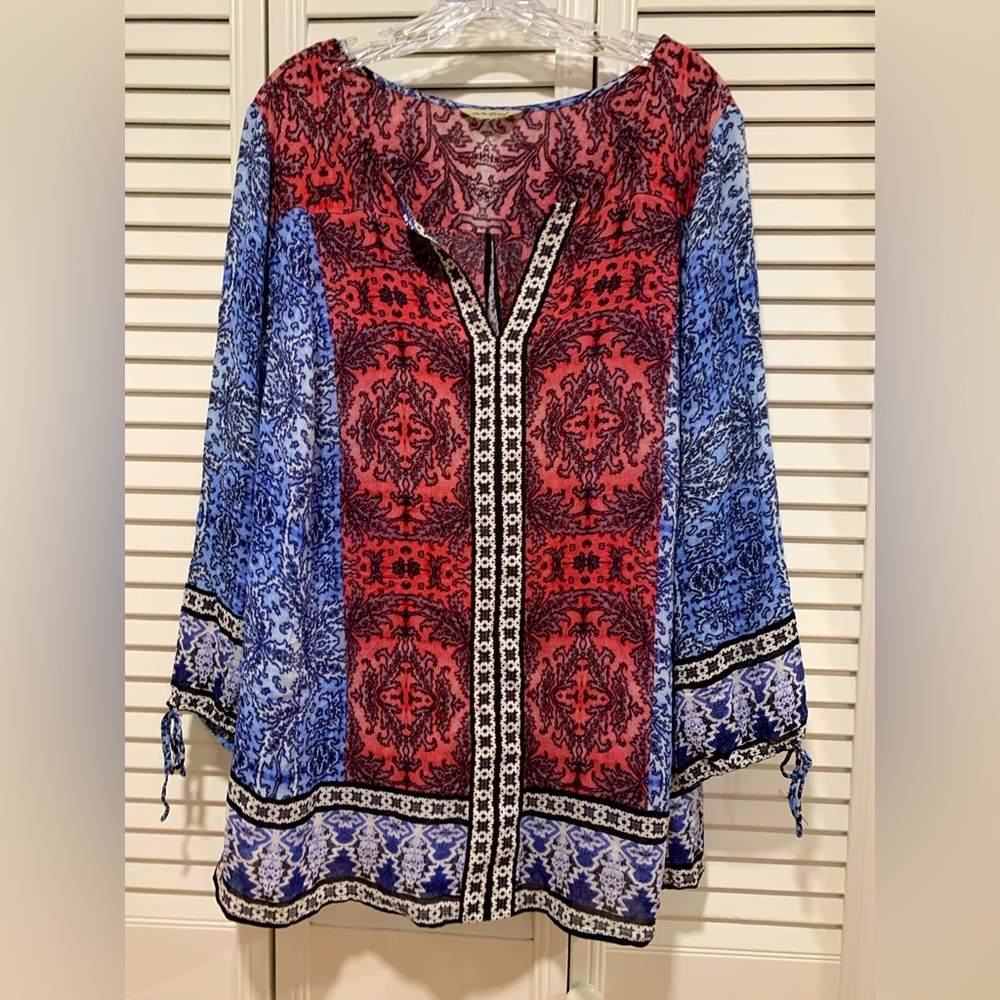 Lucky Brand Ladies Boho Flowy Tunic Top Blouse Plus 3X